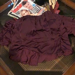 Dark purple off the shoulders blouse